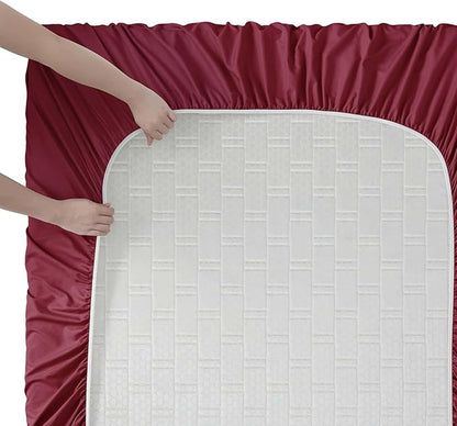 Clara Clark King Sheets, 6 Piece Set - Hotel Luxury Sheets for King Size Bed, Super Soft Bedding Set, King Size, Burgundy Red
