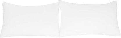 Stretch Pillowcases - Micro Jersey Knit & Ultra Soft, Standard Size - Set of 2 Pillow Cases, White