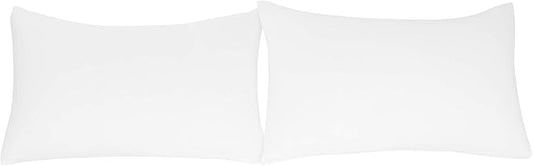 Stretch Pillowcases - Micro Jersey Knit & Ultra Soft, Standard Size - Set of 2 Pillow Cases, White