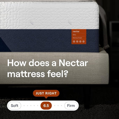 Nectar Ultra 15“ Twin XL Mattress - Medium Firm - Cooling Fibers & Temperature Regulating Material - Back Pain Relief - Zoned Ergonomic Support Layer - 365-Night Mattress Trial