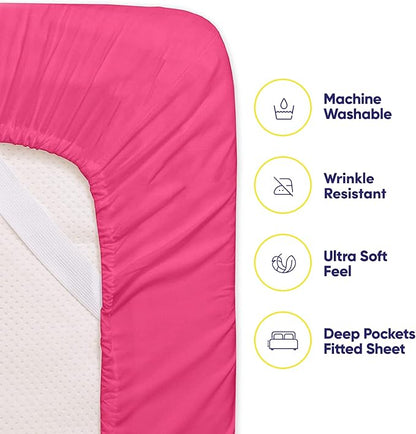 King Size Bed Sheets - 6 Piece 1500 Supreme Collection Fine Brushed Microfiber Deep Pocket King Sheet Set Bedding - 2 Extra Pillow Cases, Great Value, King, Fuschia