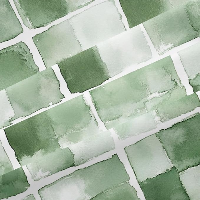 Geometric Checkered Plaids Patchwork Bedding Set King Size, 3Pcs Green Tie Dye Comforter Set for Girls Women Bedroom Decor, Includes Comforter (104" x 90") and 2 Pillowcases, All Season