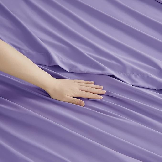 Clara Clark King Sheets, 6 Piece Set - Hotel Luxury Sheets for King Size Bed, Super Soft Bedding Set, King Size, Lavender