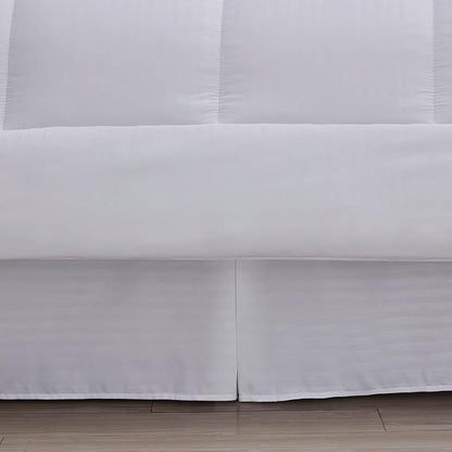 Sweet Home Collection 8 Piece Comforter Set Bag with Dobby Stripe Design, Bed Fitted, 1 Flat Sheet, 2 Pillowcases, 2 Shams, King White (Pack of 3)