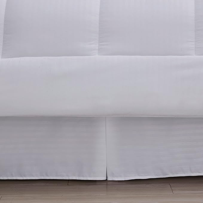 King Size Comforter Set 8 Piece Bed in a Bag with Bed Skirt, Fitted Sheet, Flat Sheet, 2 Pillowcases, 2 Pillow Shams, King, Dobby White