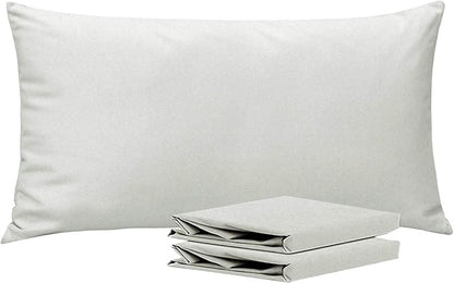 NTBAY King Pillowcase Set - 2 Pack Brushed Microfiber 20x36 Pillowcases - Soft, Wrinkle-Free, Fade-Resistant, Stain-Resistant, Light Grey Pillowcases with Envelope Closure - 20x36 Inches, Light Grey