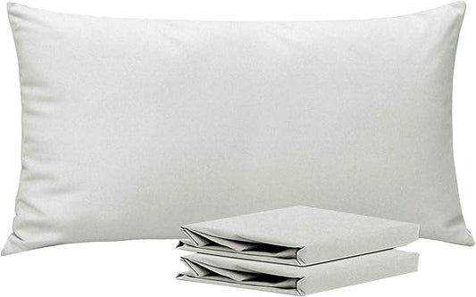 NTBAY King Pillowcase Set - 2 Pack Brushed Microfiber 20x36 Pillowcases - Soft, Wrinkle-Free, Fade-Resistant, Stain-Resistant, Light Grey Pillowcases with Envelope Closure - 20x36 Inches, Light Grey
