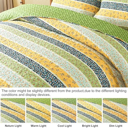 HoneiLife Queen Quilt Bedding Sets - 3 Piece Microfiber Quilt Set Reversible Bedspreads Rustic Coverlets for Queen Bed