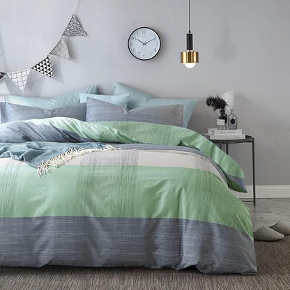LifeTB Queen Comforter Set Patchwork Bedding Comforter Set Soft Fluffy Geometric Plaid Bedding Set for All Seasons Cozy Patchwork Plaid Checkered Pattern Queen Bed Comforter with 2 Pillow Shams