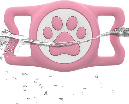 IP68 Waterproof Dog AirTag Holder for Dog Collar, Soft, Stretchy Silicone | Full-Body Protection, Easy Tool-Free Installation, Quiet, No-Dangle Fit, Lightweight, Fits Dog & Cat Collars of All Widths