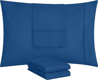 Utopia Bedding Queen Pillow Cases - 4 Pack - Envelope Closure - Soft Brushed Microfiber Fabric - Shrinkage and Fade Resistant Pillow Covers Queen Size 20 X 30 Inches (Queen, Dusk Blue)