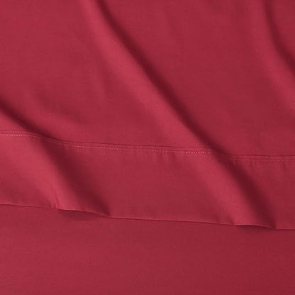 Amazon Basics Lightweight Super Soft Easy Care Breathable Brushed Microfiber 4-Piece Bed Sheet Set with 14-Inch Deep Pockets, Wrinkle Resistant, Queen, Burgundy, Solid