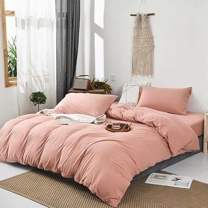 CLOTHKNOW Pink Full Size Comforter Set 3Pcs Dusty Rose Bedding Comforter Sets Girls Women Comforter Mauve Comforter with 2 x Pillow Cases