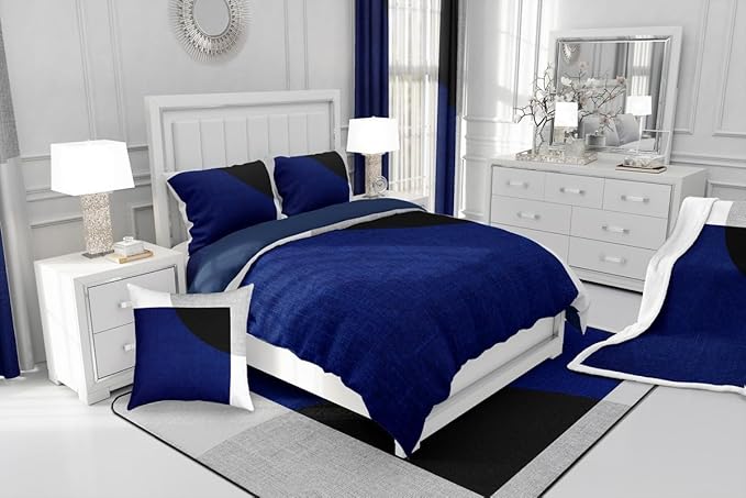 Erosebridal Watercolor Striped Comforter Set Twin Size,Modern Graffiti Geometric Abstract Bedding for Adults Teens,Bohemian Simple Patchwork Quilt, Stripes Bold Lines Duvet Insert