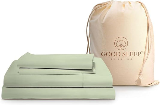 4 Pc Sage Twin Sheet Set for Twin Mattress, Egyptian Cotton Twin Bed Sheets for Twin Size Bed, Soft Breathable 16 Inch Deep Pocket Twin Bed Set - 1 Fitted Sheet, 1 Flat Sheet & 2 Pillow Case