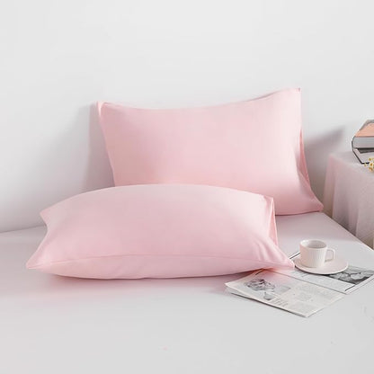 NTBAY King Pillowcase Set - 2 Pack Brushed Microfiber 20x40 Pillowcases - Soft, Wrinkle-Free, Fade-Resistant, Stain-Resistant, Blush Pink Pillowcases with Envelope Closure - 20x40 Inches, Blush Pink