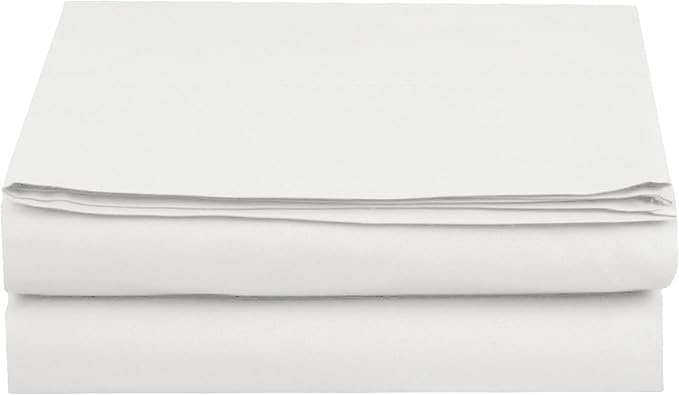 Luxury Flat Sheet on Amazon Elegant Comfort Wrinkle-Free 1500 Premier Hotel Quality 1-Piece Flat Sheet, California King Size, White