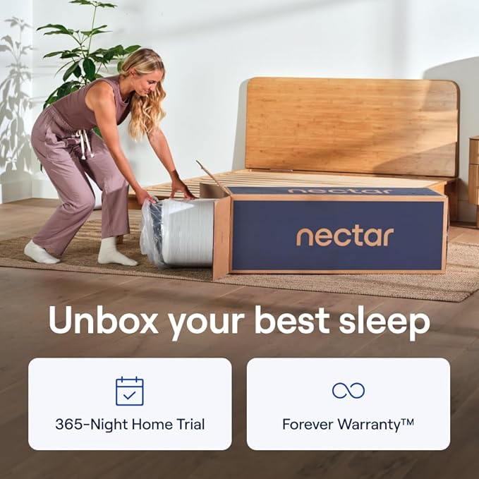 Nectar Luxe 14” Twin Mattress - Medium Firm - Contouring Memory Foam - Cooling Upgrade - Back Pain Relief - Responsive Support - Mattress in a Box - 365-Night Trial & Forever Warranty