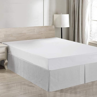 Simple&Opulence Belgian Linen Bed Skirt with Classic 14 inch Tailored Drop Dust Ruffle, Easy Fit Breathable Premium Natural Flax- Basic Grey, California King