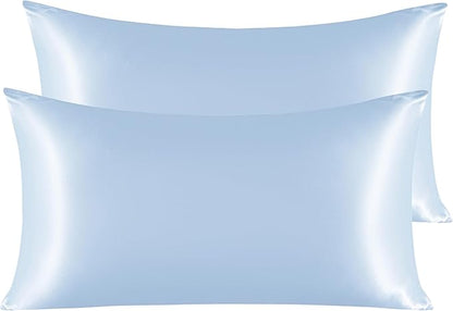 NTBAY 2 Pack Satin King Pillowcases for Hair and Skin, Luxurious and Silky Pillow Cases with Envelope Closure, 20x40 Inches, Aqua