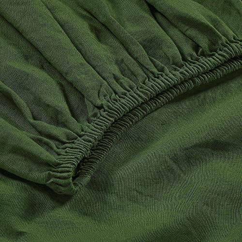 Sijo Stone Washed Organic French Linen Bed Sheet Set, GOTS Certified Organic, Best Cooling Linen Sheet Award by Sleep Foundation, 1 Flat Sheet Only (Forest, King/Cal King)