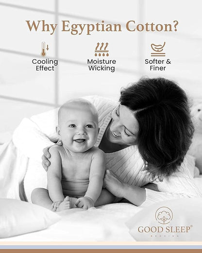 Good Sleep Bedding 1000 TC Queen Sheet Set - 4 Pc Cooling Sheets, 100% Egyptian Cotton Sateen, 16" Deep Pocket, Luxury Hotel Sheets - Blush