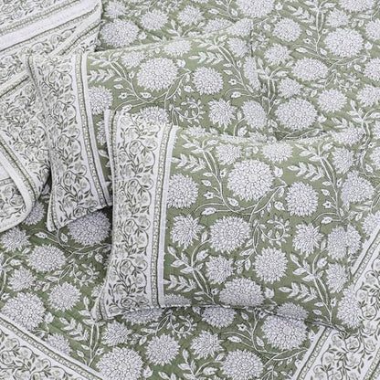Levtex Home Adare Sage Reversible King/Cal King Quilt Set (106x92in) with 2 Pillow Shams (36x20in) - Floral Bedding - Sage White - Cotton King Size Quilt Bedding Set - Lightweight, Soft, Pre-Washed
