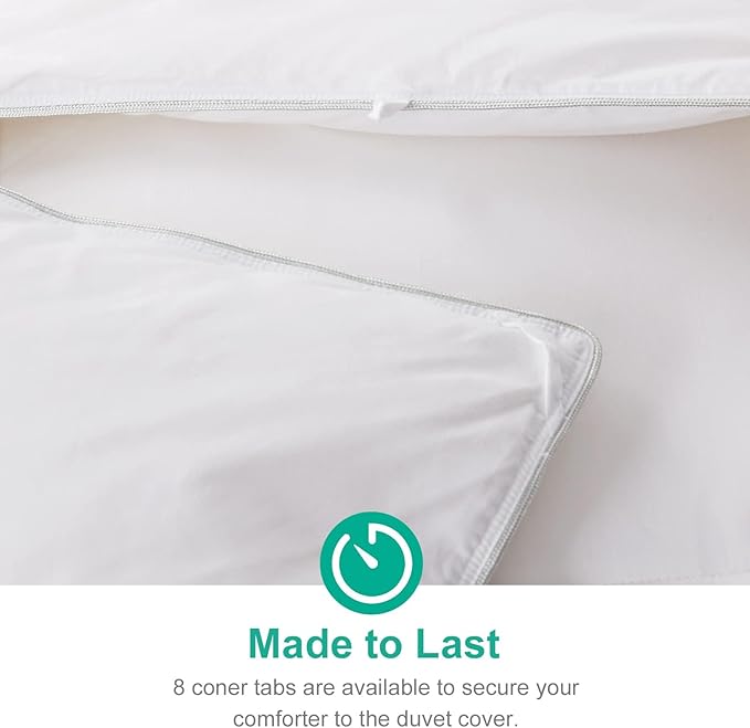 APSMILE Heavyweight Down Feather Fibers Comforter Oversized King Size - Ultra-Soft Luxury High Fill-Power Hotel-Style Thicker Winter Duvet Insert for Colder Weather/Sleeper (120x98, White)