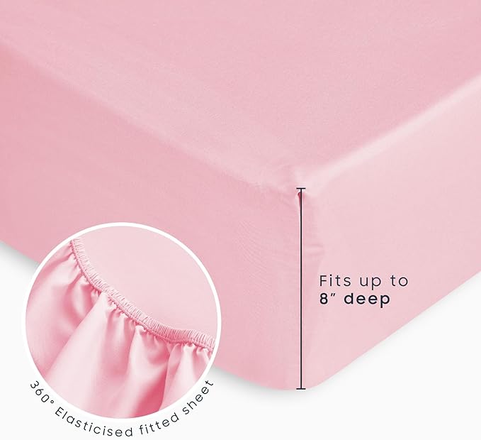 Wake In Cloud - Gingham Toddler Bedding Set for Girls Boys, Cute Plaid Buffalo Check, 4 Pieces Soft Crib Bed Set Including Comforter, Sheets and Pillowcase, Pink