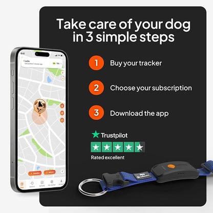 Weenect Dog XT - NEW GPS Collar for Dogs | XL Antenna | Waterproof | Ultra-Durable Integrated Julius-K9 Collar | Subscription Required