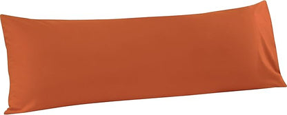 FLXXIE Body Pillow Cover - Super Soft Microfiber 20x54 Body Pillow Case - Envelope Closure, Wrinkle, Stain Resistant Burnt Orange Body Pillow Cover, 20x54, Burnt Orange