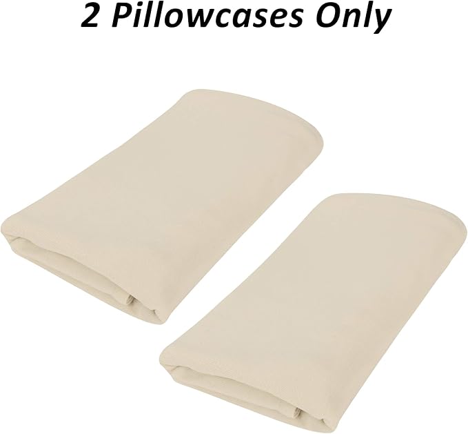 Stretch Pillowcases - Micro Jersey Knit & Ultra Soft, Standard Size - Set of 2 Pillow Cases, Beige