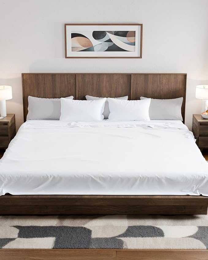 Alaskan King Sheets 108 x 108 – 4 Piece Luxury Alaskan King Sheet Set – Fits 10” to 16” Deep Pocket Alaskan King Fitted Sheet – Extra Large Oversize Fitted Sheet - Perfect for Family Beds
