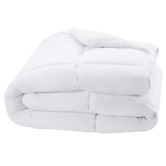 Amazon Basics White Down Alternative Comforter and Duvet Insert with Corner Tabs, Machine Washable, Twin, Light