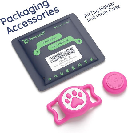 IP68 Waterproof Dog AirTag Holder for Dog Collar, Soft, Stretchy Silicone | Full-Body Protection, Easy Tool-Free Installation, Quiet, No-Dangle Fit, Lightweight, Fits Dog & Cat Collars of All Widths