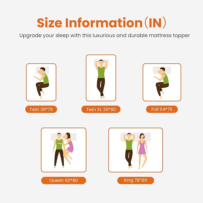 DUMOS Twin Size Ultra Soft Mattress Topper, Viscose Derived from Bamboo, Pillow Top Mattress Pad with Stretchable Pockets, Breathable Cooling Topper for Back Pain Relief