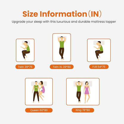 DUMOS Twin Size Ultra Soft Mattress Topper, Viscose Derived from Bamboo, Pillow Top Mattress Pad with Stretchable Pockets, Breathable Cooling Topper for Back Pain Relief