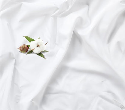 RUVANTI 100% Organic Cotton Sheets Twin Size, Percale Weave, GOTS Certified, 3-Piece Set, Deep Pocket 15", Crisp & Breathable, Soft Durable Bedding, Sábanas Algodón Orgánico – Bright White