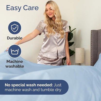 Bulk Case Pack of 16 Sheet Sets - (16) Complete Twin Size Sheet Sets with Deep Pockets - Wholesale Bulk Bedding for Hotels, Spas & Airbnbs - Breathable, Cooling, Soft & Wrinkle Free - (Twin, Sky Blue)
