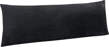 NTBAY 1 Pack Zippered Velvet Body Pillow Cover, Super Soft and Cozy Luxury Fuzzy Flannel 20x54 Long Pillowcase with Zipper, 20x54 Inches, Charcoal Grey