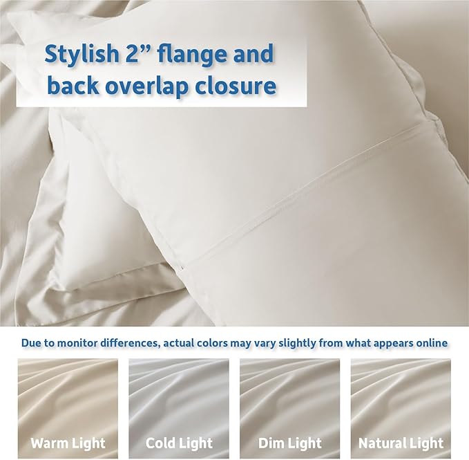 Nestl Off White Duvet Cover King Size - Soft Double Brushed King Duvet Cover Set, 3 Piece, with Button Closure, 1 Duvet Cover 104x90 inches and 2 Pillow Shams