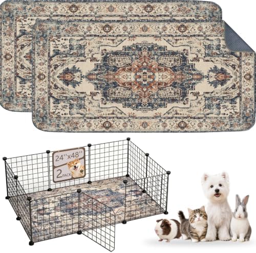 Washable Guinea Pig Pee Pads,Reusable Guinea Pig Cage Liner 2 Pack