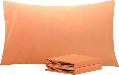NTBAY King Pillowcase Set - 2 Pack Brushed Microfiber 20x36 Pillowcases - Soft, Wrinkle-Free, Fade-Resistant, Stain-Resistant, Pale Orange Pillowcases with Envelope Closure - 20x36 Inches, Pale Orange