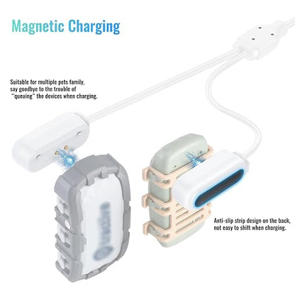 2-in-1 Magnetic Fast Charging Cable | Compatible with Tractive GPS Tracker for Dogs | Durable USB Charger Cord for Pet Smart GPS Devices (White)