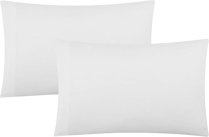 Evolive Ultra Soft Brushed Microfiber Standard Size 20"x30" Pillowcases Pair Set of 2 with Envelope Closure (20"x30" Standard, White)