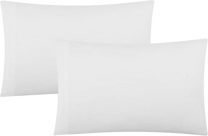 Evolive Ultra Soft Brushed Microfiber Standard Size 20"x30" Pillowcases Pair Set of 2 with Envelope Closure (20"x30" Standard, White)