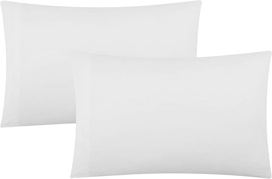 Evolive Ultra Soft Brushed Microfiber King Size 20"x40" Pillowcases Pair with Envelope Clousure Set of 2 (20"x40" King, White)