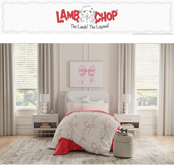 Lamb Chop Bedding Set, Full Size 7-Piece Super Soft Fluffy Reversible Comforter & Sheet Set with Sham, (100% Officially Licensed Product) by Franco Collectibles