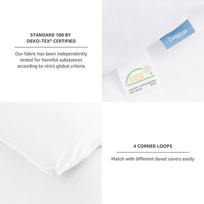 CozyLux California King Comforter Set White, 3 Pieces Cal King Solid Breathable Quilted Bedding Sets for All Seasons, Luxury Soft Lightweight Bed Set with Down Alternative Comforter and 2 Pillowcases