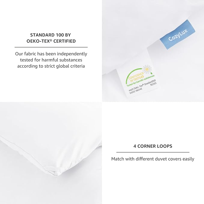 CozyLux Oversized Queen Comforter Set White, 3 Pieces 98x98 Solid Breathable Quilted Bedding Sets for All Season, Luxury Soft Lightweight Bed Set with Down Alternative Comforter and 2 Pillowcases